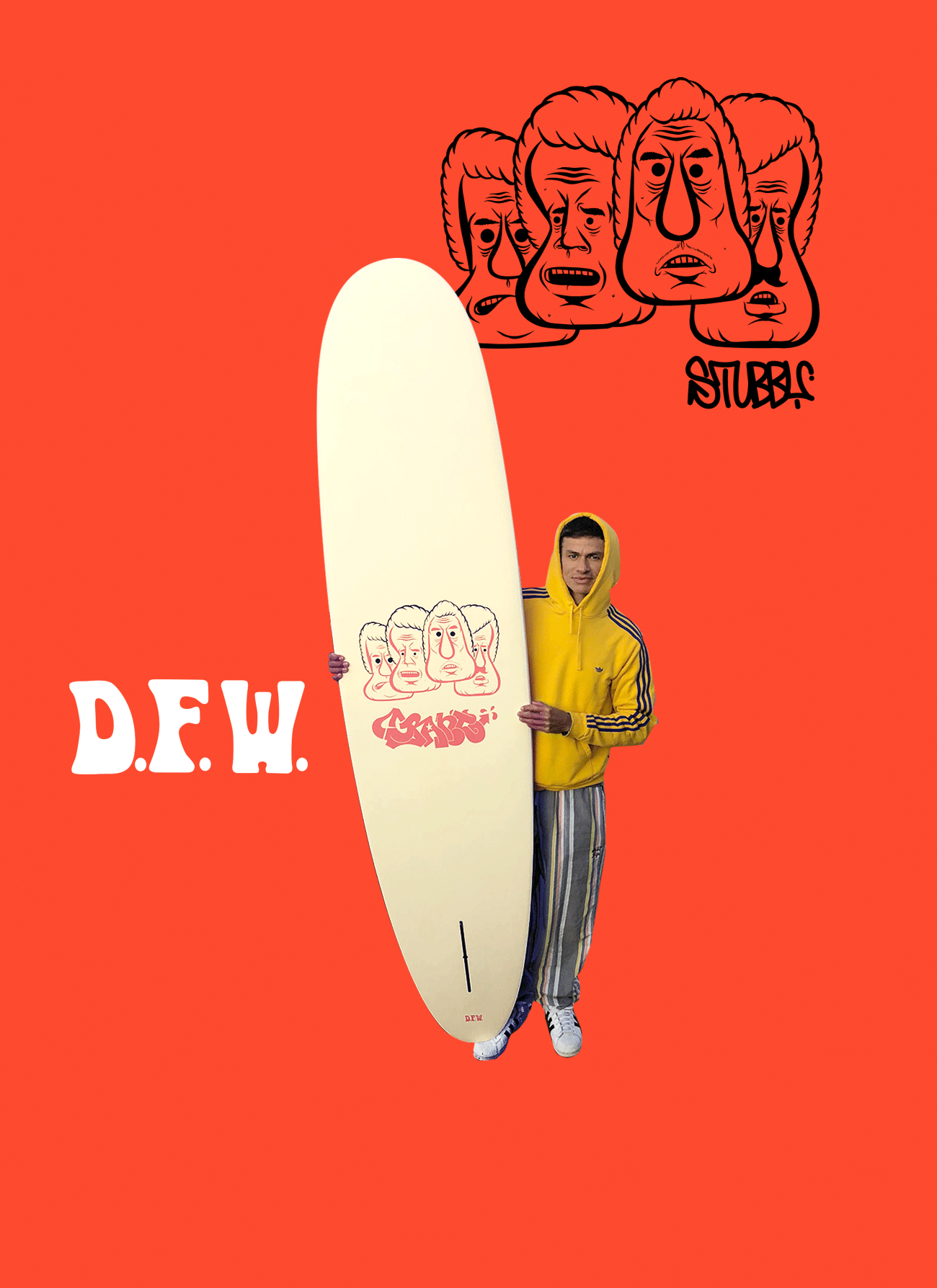 CRIME モスタビ ファンボード オレンジ 7.4 ミッドレングス スポンジ CRIME モスタビ ファンボード オレンジ 7.4 ミッドレングス スポンジ